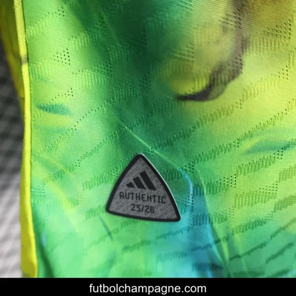 25_26 Player Version Real Madrid Limited Edition Goalkeeper Jersey - Emirates Neon Yellow Marble Design - Image 5