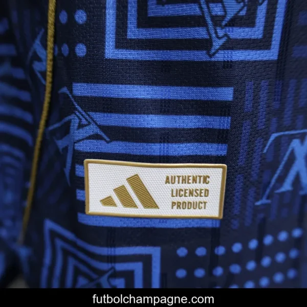 25_26 Player Version Real Madrid Blue Geometric Pattern Away Jersey - Image 3