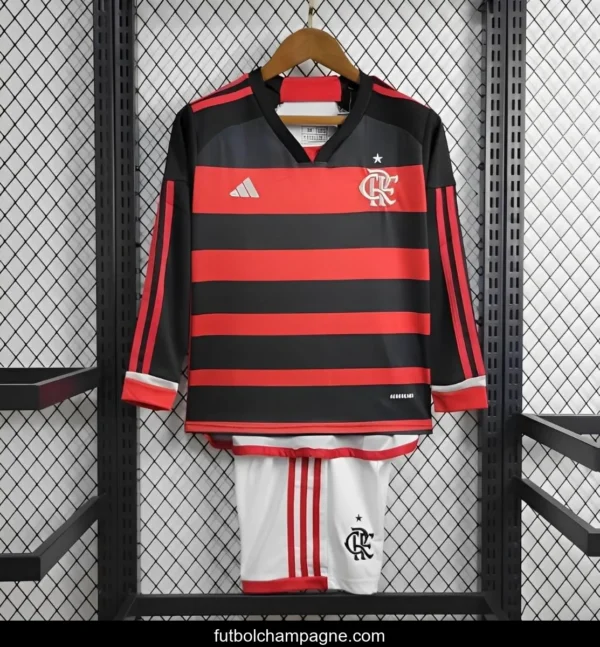 24_25 Kids Flamengo Home Long Sleeves Jersey - Image 4