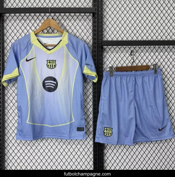 25_26 Kids Barcelona Light Blue with Gradient Pattern Jersey - Image 2