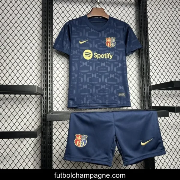 24_25 Kids Barcelona Away Navy Jersey - Image 6
