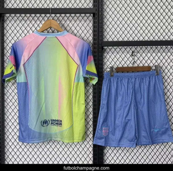 25_26 Kids Barcelona Rainbow Gradient with Multicolor Pattern Jersey - Image 2