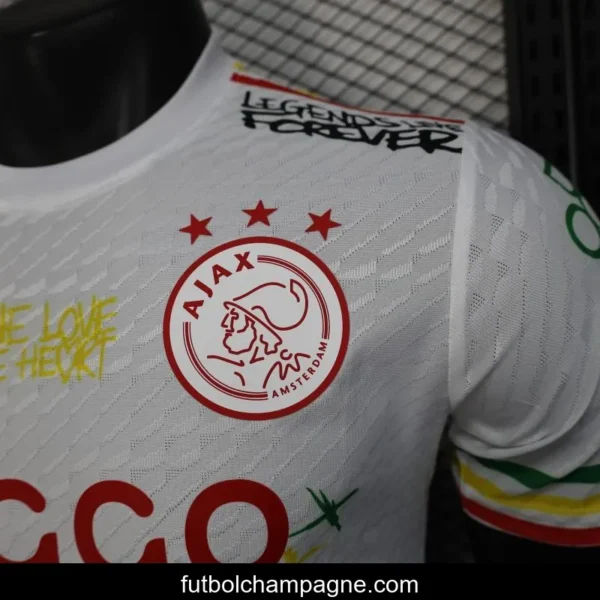 Player Version 25_26 Ajax White Jersey with Bob Marley Tribute Design - Image 5