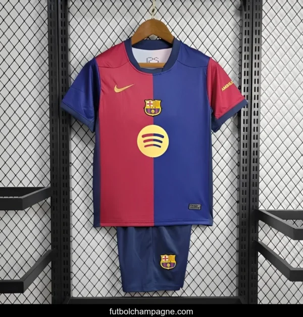 24_25 Kids Barcelona Home 125th Anniversary Jersey - Image 2