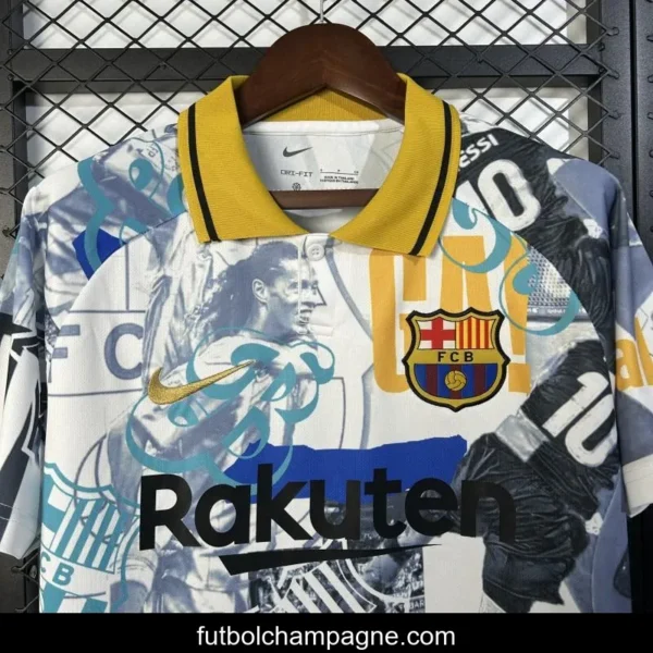 25_26 FC Barcelona White with Collage Art Jersey - Image 7