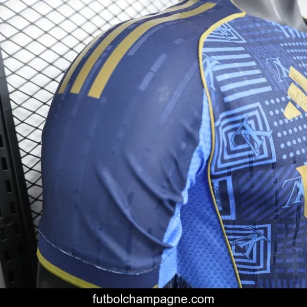 25_26 Player Version Real Madrid Blue Geometric Pattern Away Jersey - Image 5