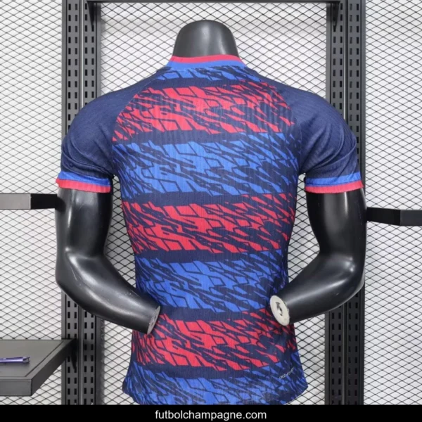 Player Version 25_26 FC Barcelona Navy Blue with Red and Blue Abstract Pattern Jersey - Image 4