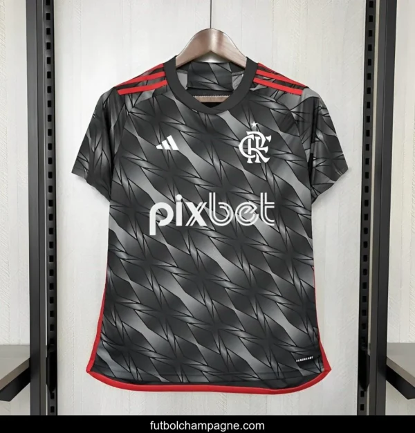 24_25 Womens Flamengo Third Black Jersey With Full Sponsor - Image 2