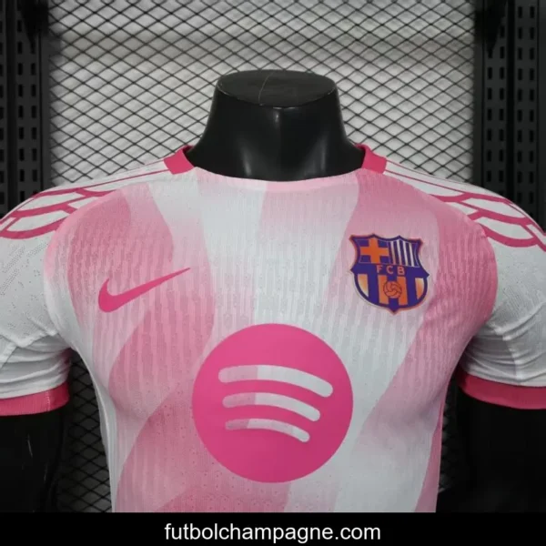 Player Version 25_26 FC Barcelona Pink White with Diagonal Stripe Pattern Jersey - Image 6