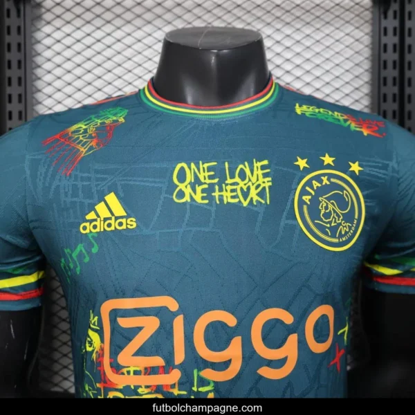 25_26 Ajax Navy Blue with Bob Marley Tribute Jersey - Image 4