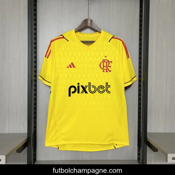 24_25 Flamengo Limited Edition Goalkeeper Yellow With All Sponsors - Image 3