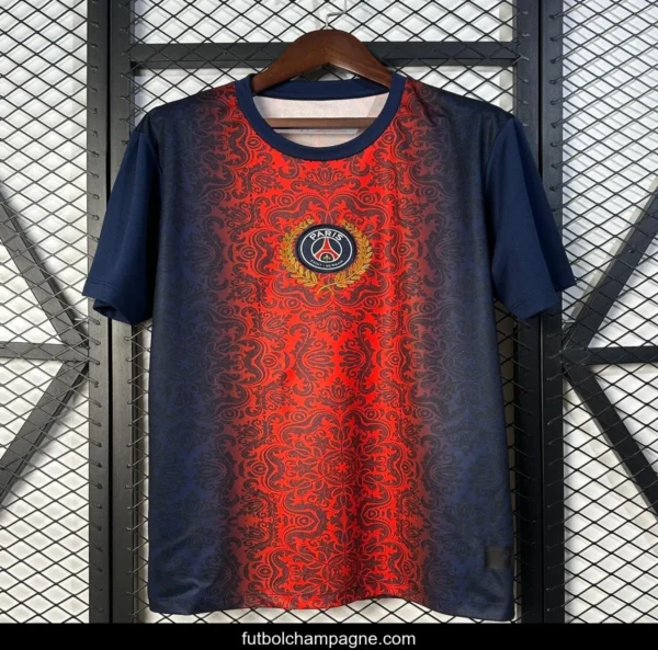 25_26 PSG Paris Saint-Germain Navy with Red Ornate Pattern Jersey - Image 5