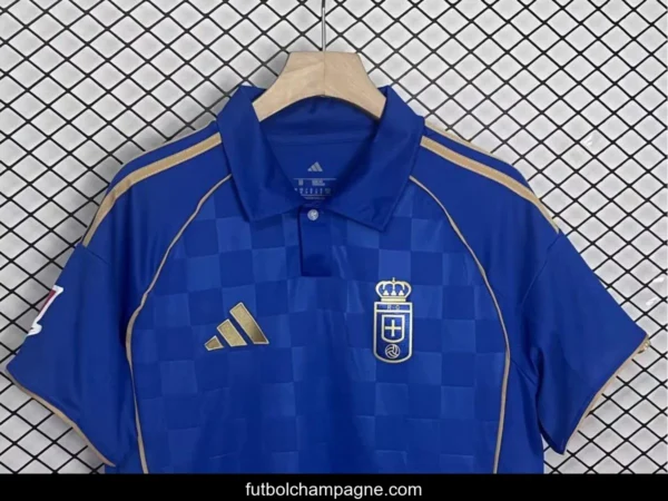 25_26 Real Oviedo Centenary Home Blue Jersey - Image 4