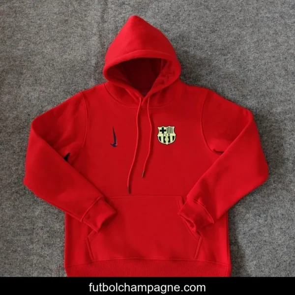 24_25 Barcelona Navy_Red_Black_Beige_Grey Hoodie WIth Black Badge - Image 9
