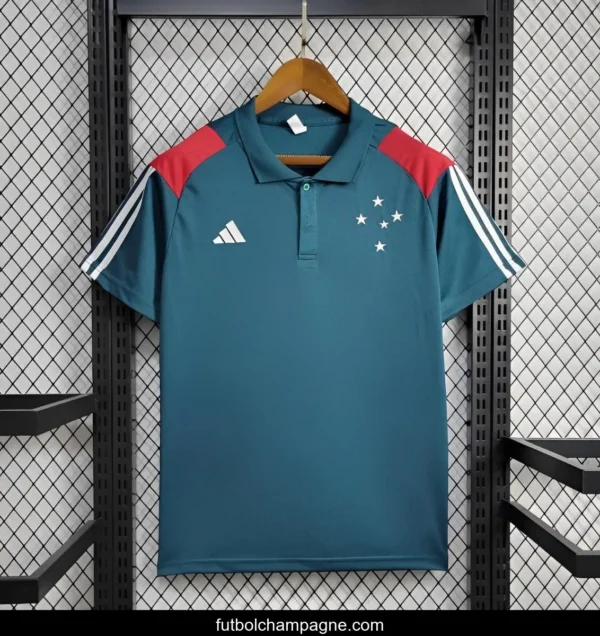 24_25 Cruzeiro Dark Green Polo Jersey - Image 4