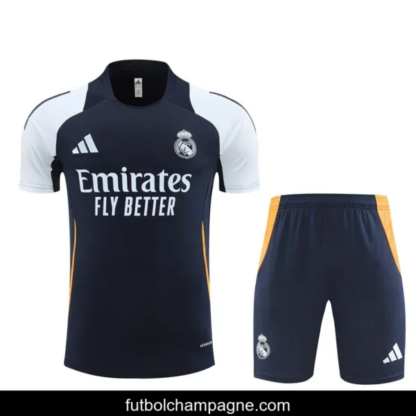 24_25 Real Madrid Navy White Short Sleeve Jersey+Shorts - Image 13