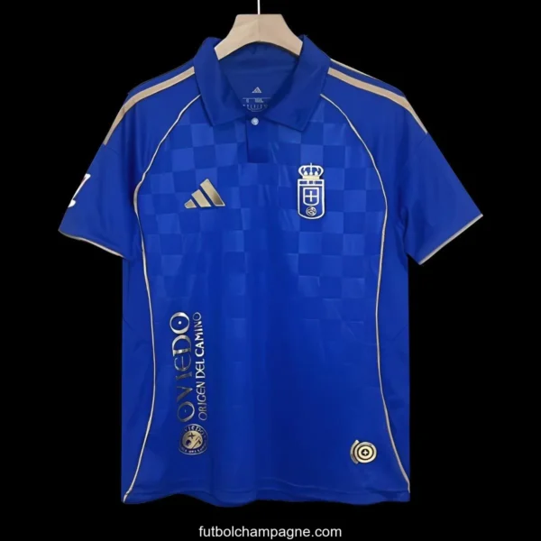 25_26 Real Oviedo Centenary Home Blue Jersey - Image 5