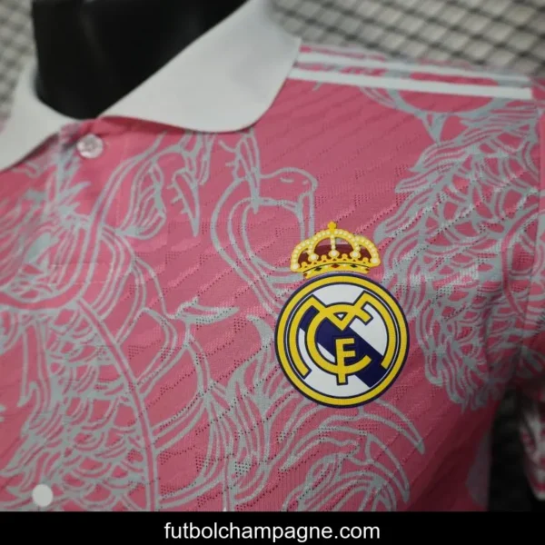 Player Version 25_26 Real Madrid Pink with Dragon Pattern Jersey - Image 7