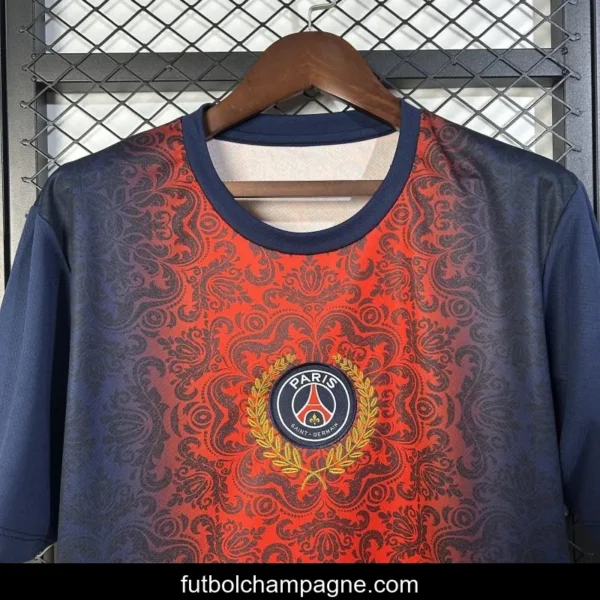 25_26 PSG Paris Saint-Germain Navy with Red Ornate Pattern Jersey - Image 6