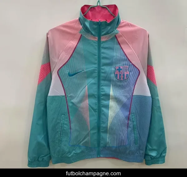 25_26 Barcelona Pink_Blue Reversible Windbreaker - Image 4