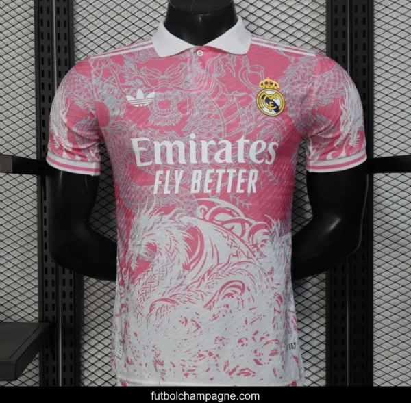 Player Version 25_26 Real Madrid Pink with Dragon Pattern Jersey - Image 9