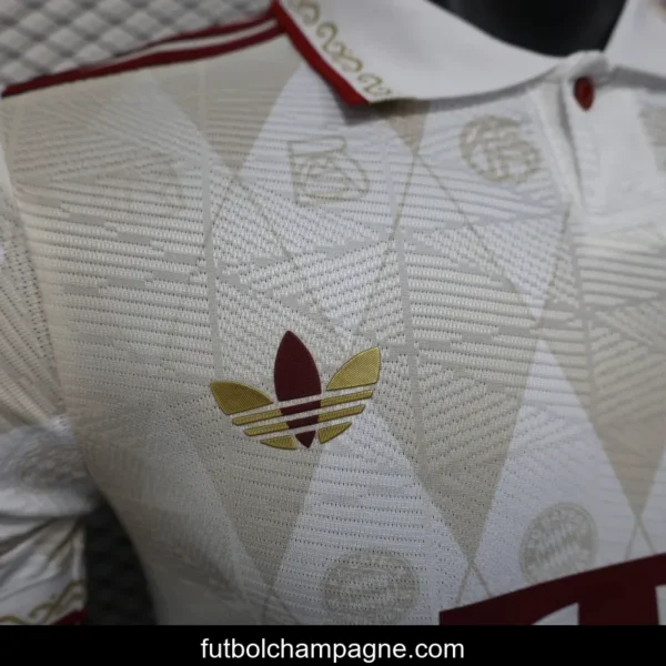 25_26 Player Version Bayern Munich White Diamond Pattern POLO Special Jersey - Image 4