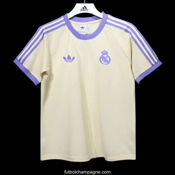 24_25 Real Madrid Cotton Beige T-shirt Jersey - Image 5