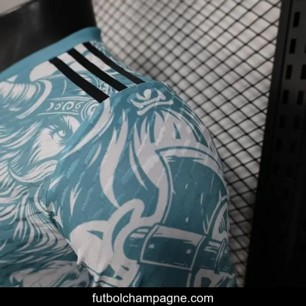 Player Version 25_26 Real Madrid Light Blue with Viking Warrior Pattern Jersey - Image 6