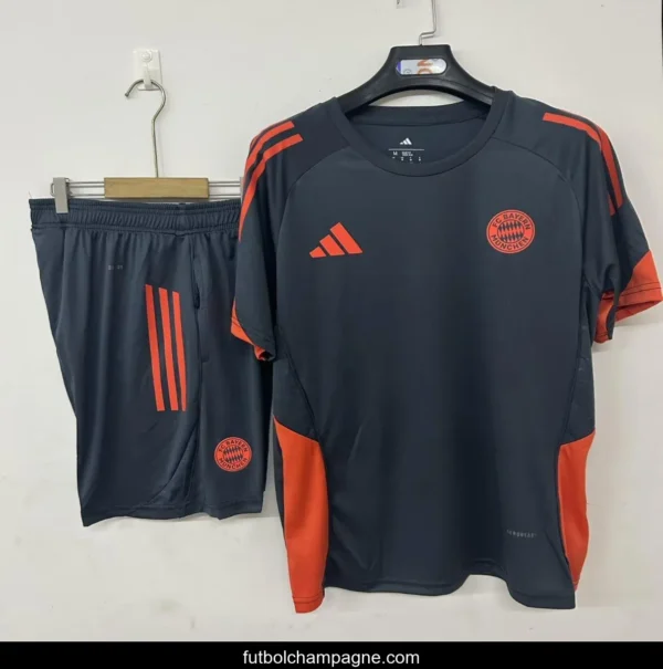 25_26 Bayern Munich Training Jersey Uniform Black Gray + Shorts - Image 2