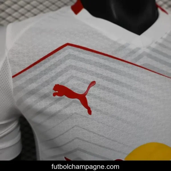 Player Version 25_26 RB Leipzig White with Chevron Pattern and Red Bull Logo Jersey - Image 5