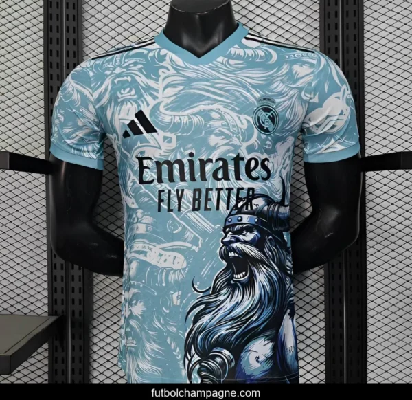 Player Version 25_26 Real Madrid Light Blue with Viking Warrior Pattern Jersey - Image 7
