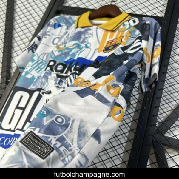 25_26 FC Barcelona White with Collage Art Jersey - Image 8