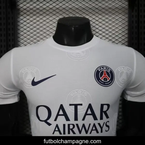 Player Version 25_26 PSG White with Embossed PSG Badge Pattern Jersey - Image 8