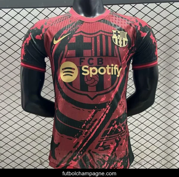 Player Version 25_26 FC Barcelona Pink with Black Marble Design Jersey - Image 3