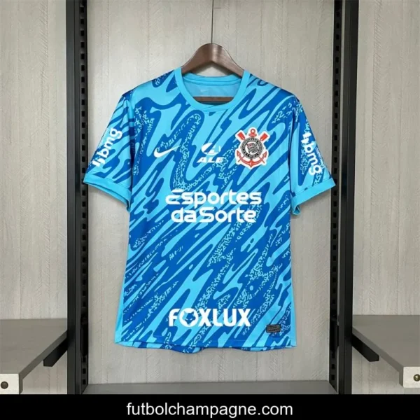 24_25 Corinthians Goallkeeper Blue All Sponsors New - Image 3