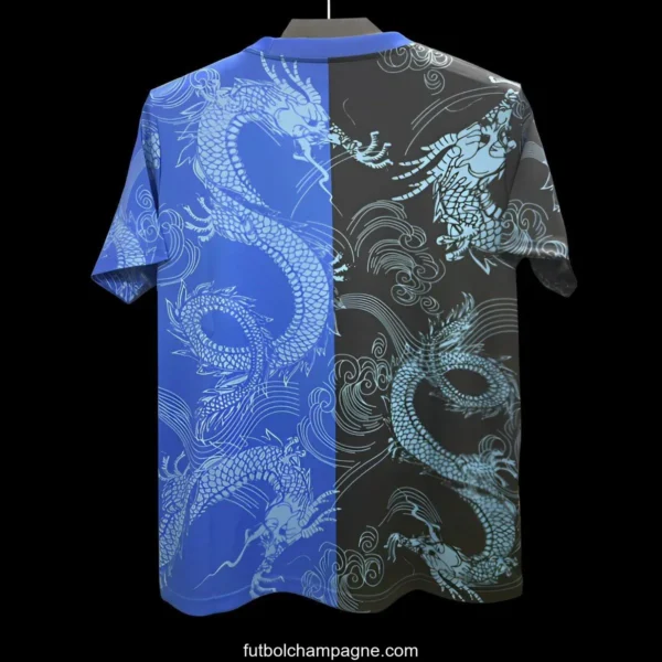 25_26 Real Madrid Blue and Black with Split Dragon Design Jersey - Image 3