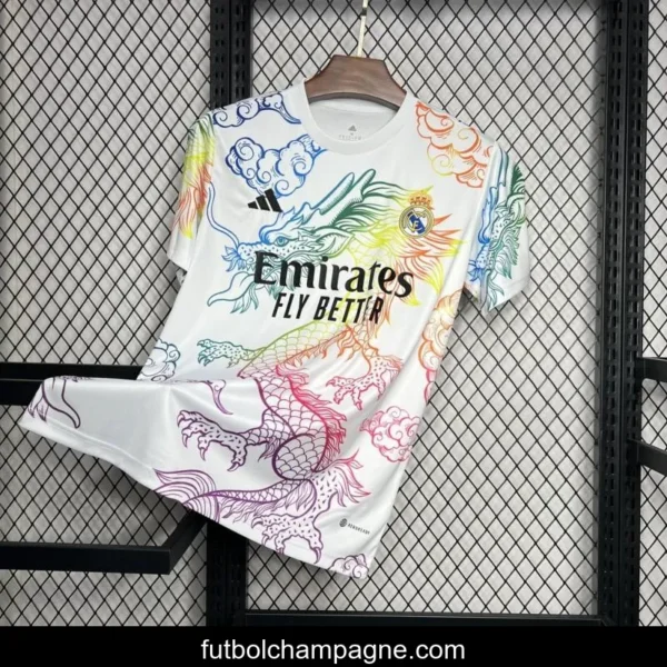 24_25 Real Madrid White Multi-Color Dragon Special Jersey - Image 7