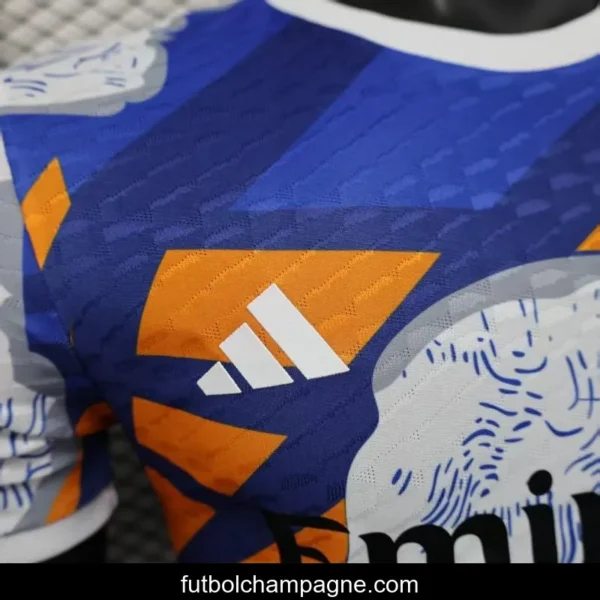 Player Version 25_26 Real Madrid Limited Edition Blue Orange Abstract Pattern Jersey - Image 10