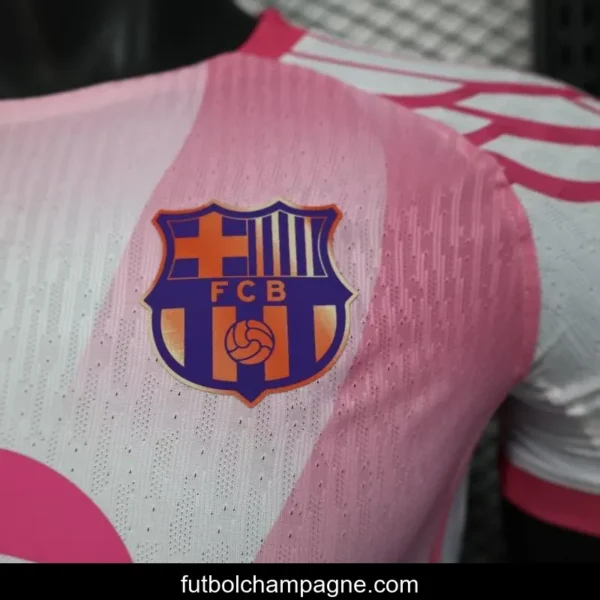 Player Version 25_26 FC Barcelona Pink White with Diagonal Stripe Pattern Jersey - Image 10