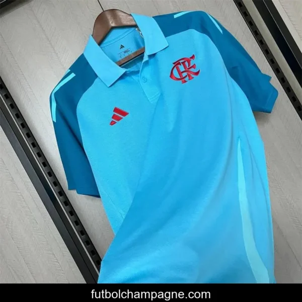 25_26 Flamengo Light Blue Polo Jersey S-XXXXL - Image 11