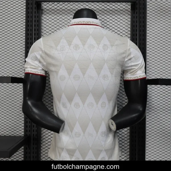 25_26 Player Version Bayern Munich White Diamond Pattern POLO Special Jersey - Image 8