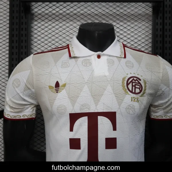 25_26 Player Version Bayern Munich White Diamond Pattern POLO Special Jersey - Image 9