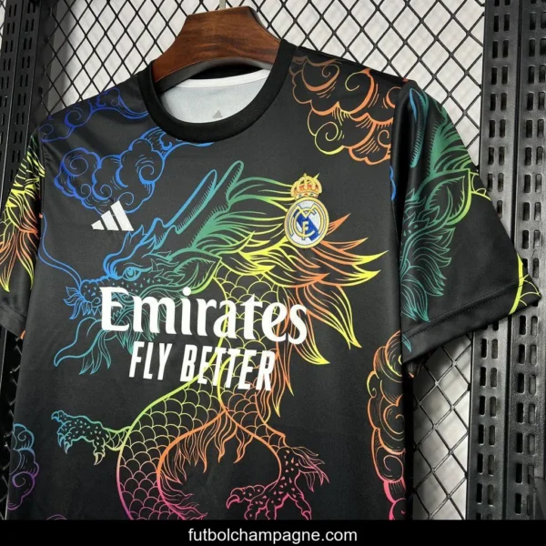 24_25 Real Madrid Black Multi-Color Dragon Special Jersey - Image 7