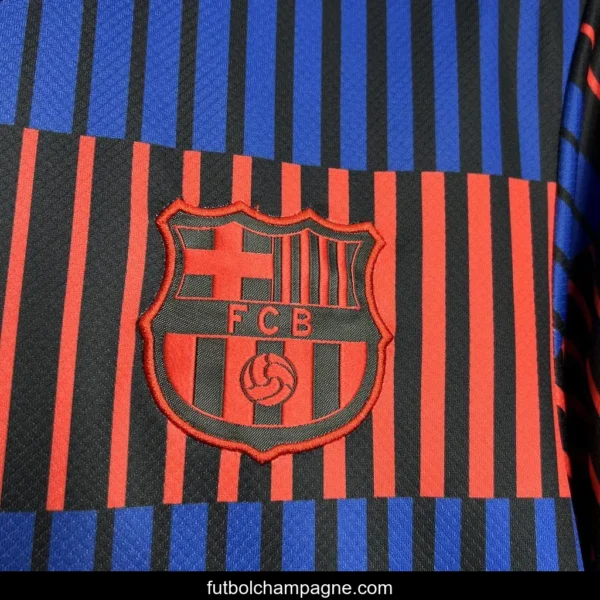 24_25 Barcelona Pre-Match Red_Blue Stripe Jersey - Image 8