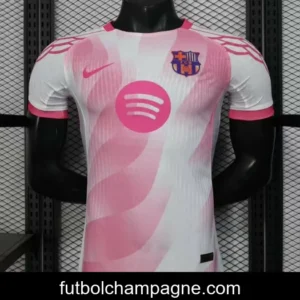 Player Version 25_26 FC Barcelona Pink White with Diagonal Stripe Pattern Jersey