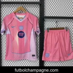 25_26 Kids Barcelona Pink with Gradient Pattern Jersey
