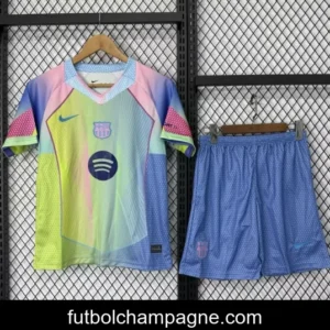 25_26 Kids Barcelona Rainbow Gradient with Multicolor Pattern Jersey