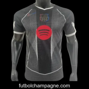 Player Version 25_26 FC Barcelona Black with White Line Pattern Jersey