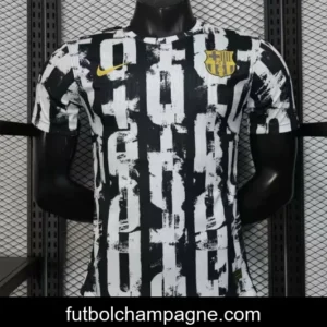 Player Version 25_26 Barcelona Black with Distressed Stripes Jersey