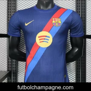 Player Version 25_26 Barcelona Blue with Red and Light Blue Diagonal Stripe Jersey